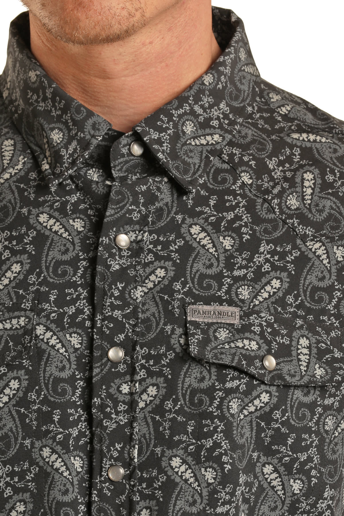 Panhandle Performance Mens Paisley Snap Western Shirt Bony Pony