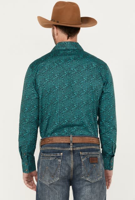 ROCK N ROLL MENS LONG SLEEVE PAISLEY SNAP SHIRT - Bony Pony