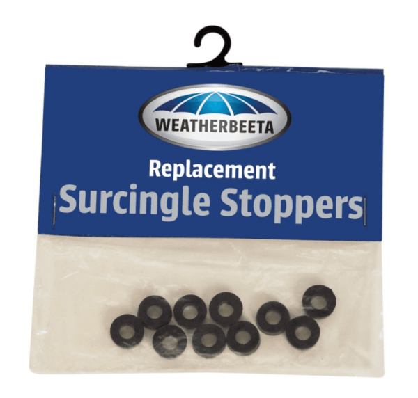 WEATHERBEETA® RUBBER SURCINGLE STOPPERS BLACK 10 PACK