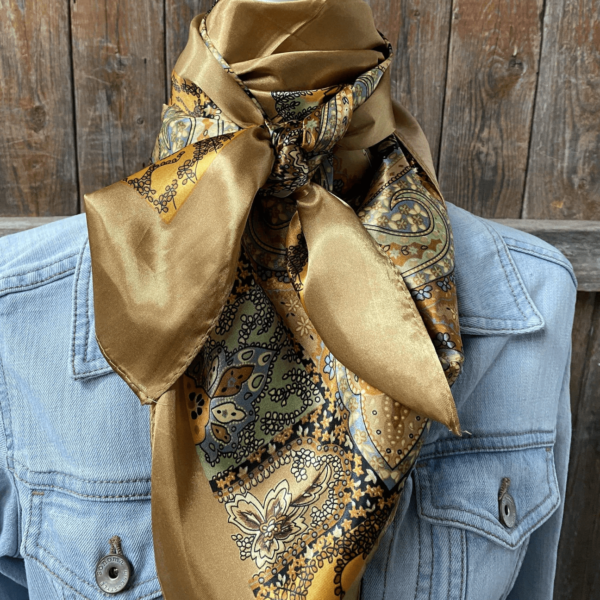 RODEO DRIVE® WILD RAG GOLD W/MINT/BROWN PAISLEY